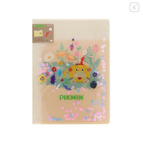 Japan Pikmin A5 Clear File - Sequin Light Orange - 4