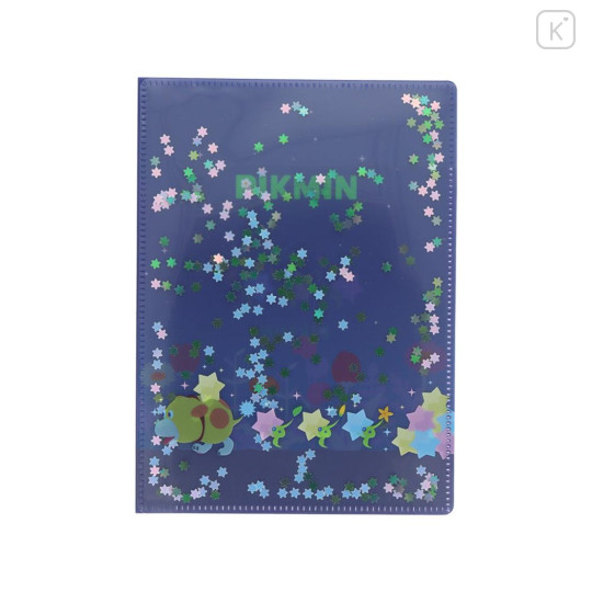 Japan Pikmin A5 Clear File - Sequin Navy - 1