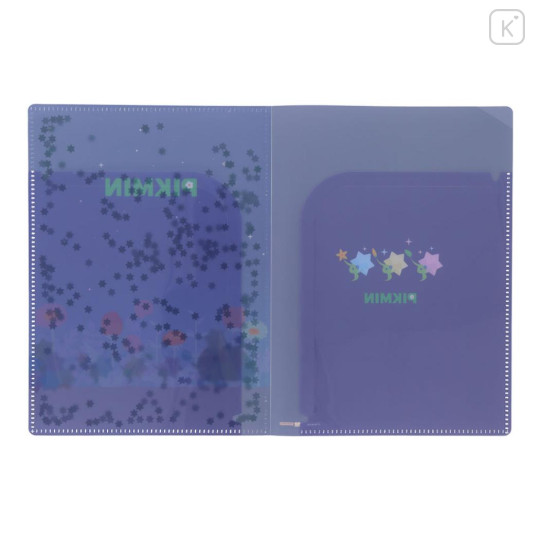 Japan Pikmin A5 Clear File - Sequin Navy - 3