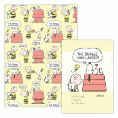 Japan Peanuts A4 & A5 Clear File Set - Snoopy & Woodstock : Life with Snoopy and Friends Yellow