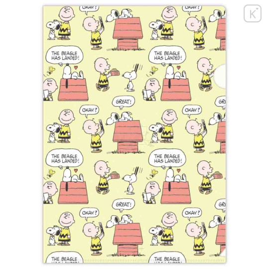 Japan Peanuts A4 & A5 Clear File Set - Snoopy & Woodstock : Life with Snoopy and Friends Yellow - 2
