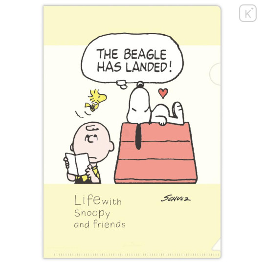 Japan Peanuts A4 & A5 Clear File Set - Snoopy & Woodstock : Life with Snoopy and Friends Yellow - 3