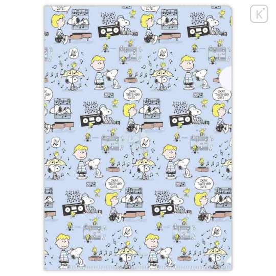 Japan Peanuts A4 & A5 Clear File Set - Snoopy & Woodstock : Life with Snoopy and Friends Blue - 2