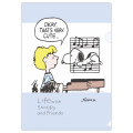 Japan Peanuts A4 & A5 Clear File Set - Snoopy & Woodstock : Life with Snoopy and Friends Blue - 3