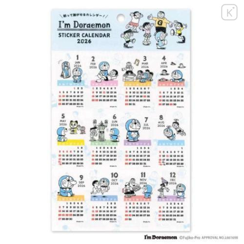 Japan Doraemon Reusable Calendar Sticker - Comic 2026 - 1