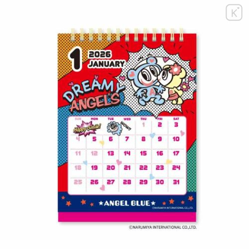 Japan Angel Blue Desk Calendar - 2026 - 2