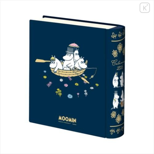 Japan Moomin Mini Desk Calendar - Moomintroll : Navy Book-Shaped Tin 2026 - 2
