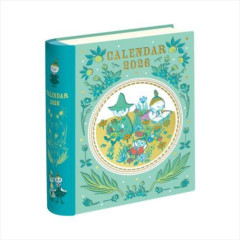 Japan Moomin Mini Desk Calendar - Little My & Snufkin : Green Book-Shaped Tin 2026