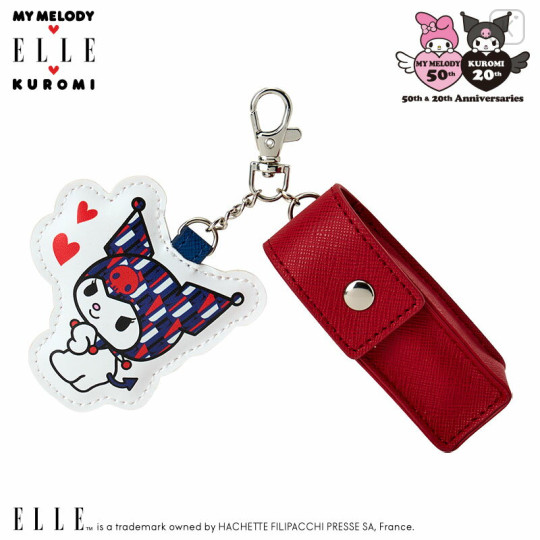 Japan Sanrio Elle Lip Pouch - Kuromi - 1