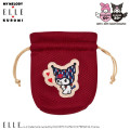Japan Sanrio Elle Drawstring Bag - Kuromi - 1