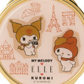 Japan Sanrio Elle Compact Mirror - Kuromi & My Melody : Map - 4