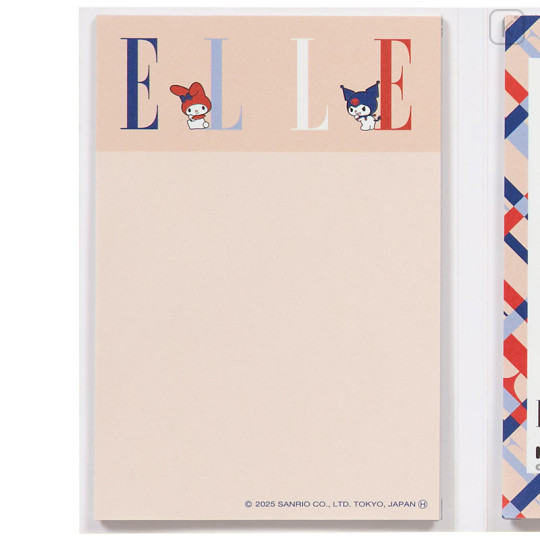 Japan Sanrio Elle Flip Memo - Kuromi & My Melody : Red - 3