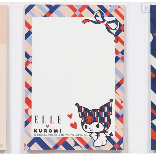 Japan Sanrio Elle Flip Memo - Kuromi & My Melody : Red - 4