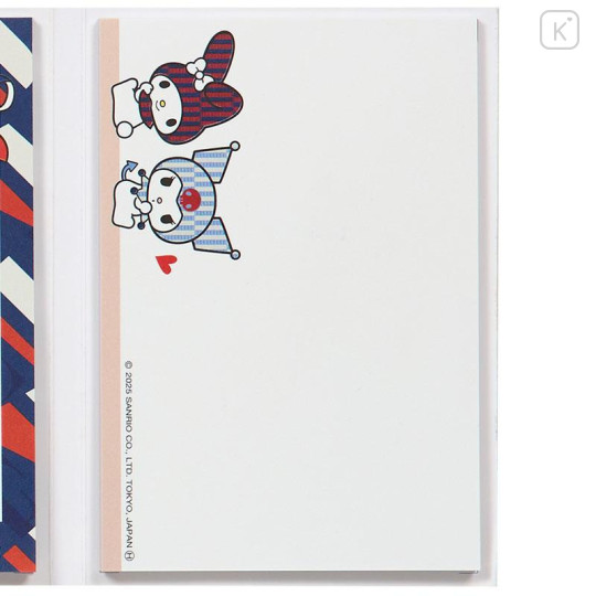 Japan Sanrio Elle Flip Memo - Kuromi & My Melody : Red - 6