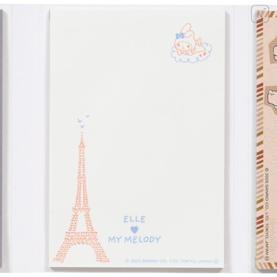 Japan Sanrio Elle Flip Memo - Kuromi & My Melody : White - 5