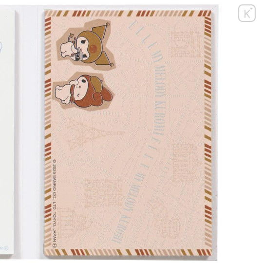 Japan Sanrio Elle Flip Memo - Kuromi & My Melody : White - 6