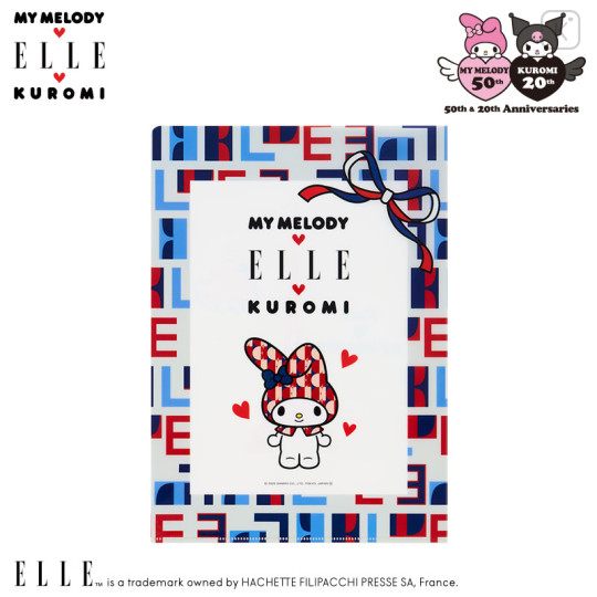 Japan Sanrio Elle A4 Clear File - My Melody - 1