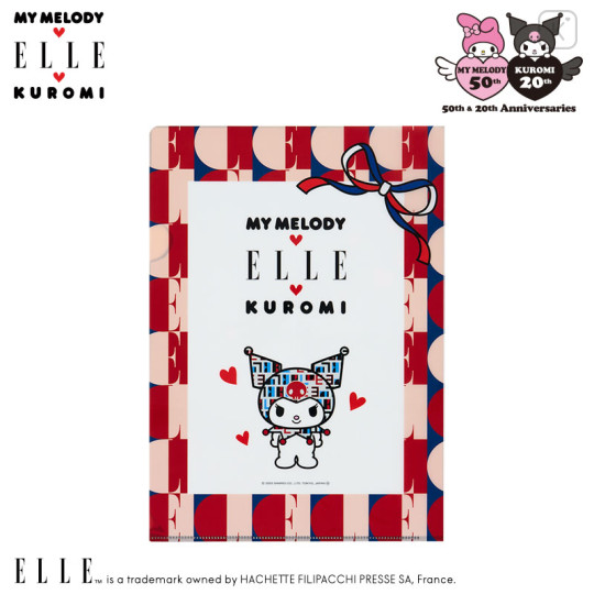Japan Sanrio Elle A4 Clear File - Kuromi - 1