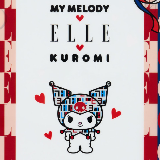 Japan Sanrio Elle A4 Clear File - Kuromi - 3