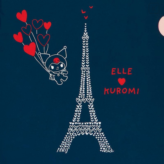 Japan Sanrio Elle A4 Clear File - Kuromi - 4