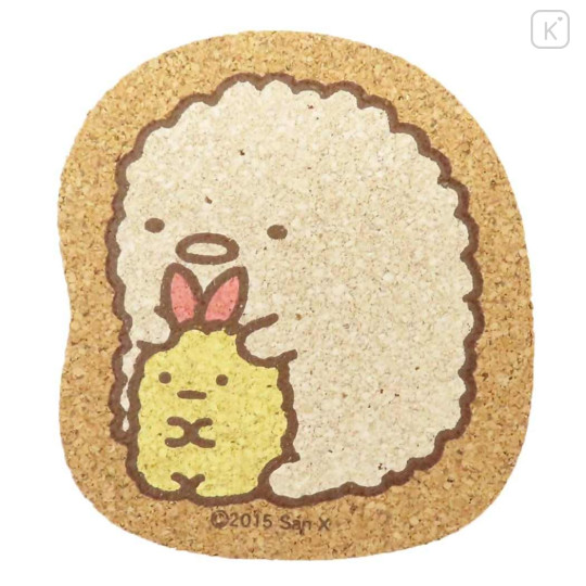 Japan San-X Cork Coaster - Sumikko Gurashi : Tonkatsu Fried Pork & Ebifurai no Shippo Fried Shrimp Tail Colorful - 1