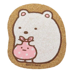 Japan San-X Cork Coaster - Sumikko Gurashi : Shirokuma & Furoshiki Colorful