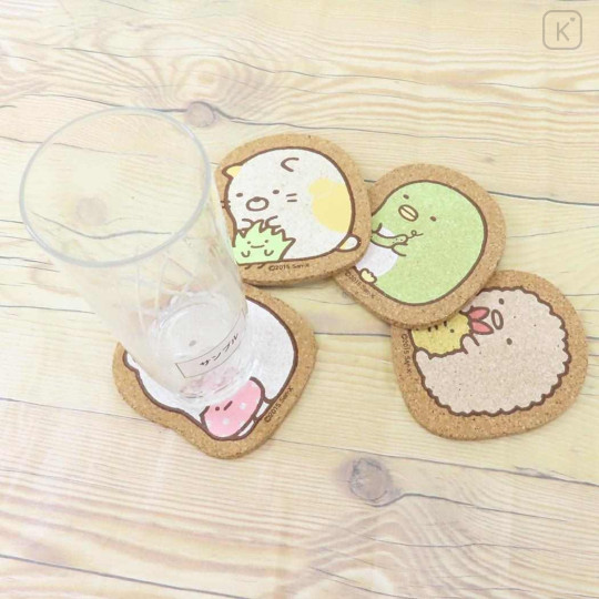 Japan San-X Cork Coaster - Sumikko Gurashi : Shirokuma & Furoshiki Colorful - 3