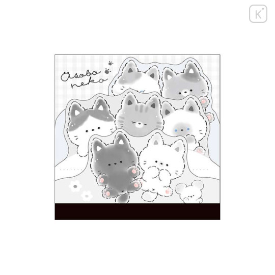 Japan Mogunyan Square Memo - Cat Let's Play with Cats - 1