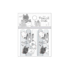 Japan Mognyan Pencil Cap Set - Cat Let's Play with Cats