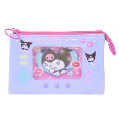 Japan Sanrio Cosmetic Pouch - Kuromi : Heart-pounding Memories Heisei Retro