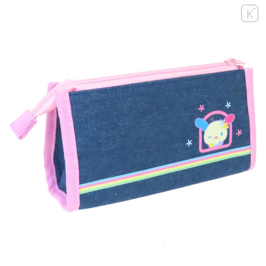 Japan Sanrio Denim Pen Pouch Pencil Case - Usahana : Heart-pounding Memories Heisei Retro Denim - 2