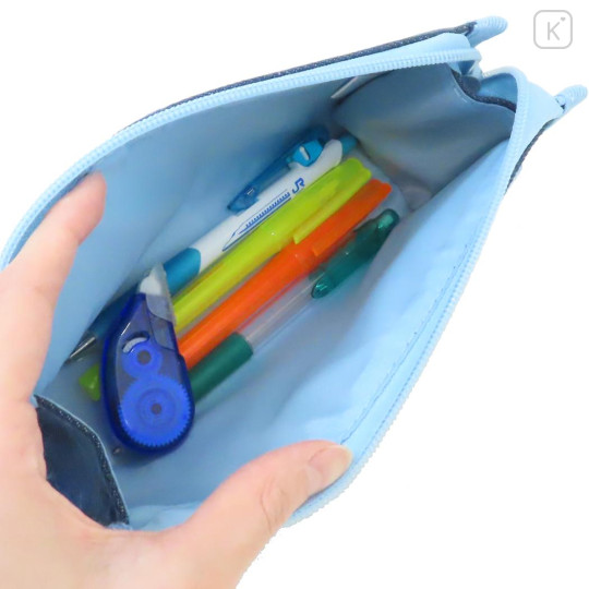 Japan Sanrio Denim Pen Pouch Pencil Case - Cinnamoroll : Heart-pounding Memories Heisei Retro Denim - 3