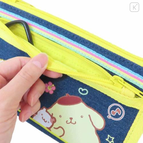 Japan Sanrio Denim Pen Pouch Pencil Case - Pompompurin : Heart-pounding Memories Heisei Retro Denim - 4