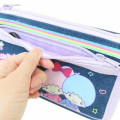 Japan Sanrio Denim Pen Pouch Pencil Case - Little Twin Stars : Heart-pounding Memories Heisei Retro - 4