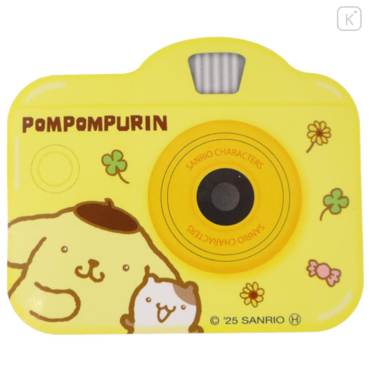 Japan Sanrio Big Sticker - Pompompurin : Heart-pounding Memories Heisei Retro Instant Camera Style - 1
