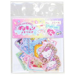 Japan Sanrio Die-cut Flake Seal Sticker Pack - Heart-pounding Memories Heisei Retro Purikura Photo Style