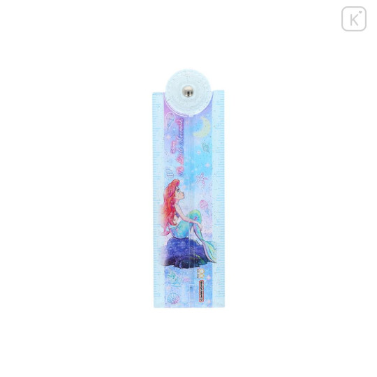 Japan Disney Folding Ruler 17cm - Ariel : Glitter Blue - 1