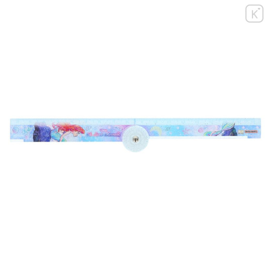 Japan Disney Folding Ruler 17cm - Ariel : Glitter Blue - 2