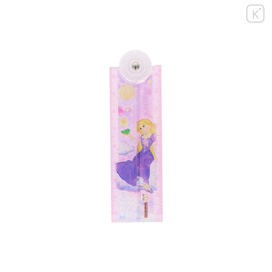 Japan Disney Folding Ruler 17cm - Rapunzel : Glitter Pink - 1
