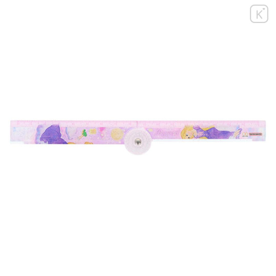 Japan Disney Folding Ruler 17cm - Rapunzel : Glitter Pink - 2