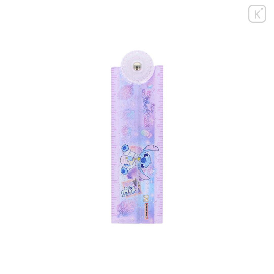 Japan Disney Folding Ruler 17cm - Scrump & Stitch : Glitter Pink - 1
