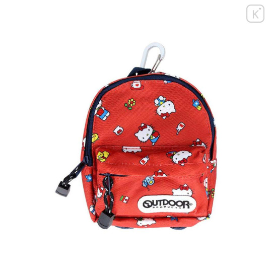 Japan Sanrio Outdoor Backpack Bag Pen Case - Hello Kitty & Hello Mimmy : Red - 1