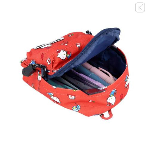 Japan Sanrio Outdoor Backpack Bag Pen Case - Hello Kitty & Hello Mimmy : Red - 4