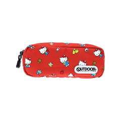 Japan Sanrio Outdoor Pen Case - Hello Kitty & Hello Mimmy : Red