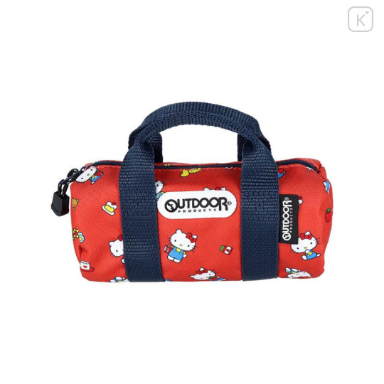 Japan Sanrio Outdoor Boston Bag Pen Case - Hello Kitty & Hello Mimmy : Red - 1