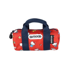 Japan Sanrio Outdoor Boston Bag Pen Case - Hello Kitty & Hello Mimmy : Red