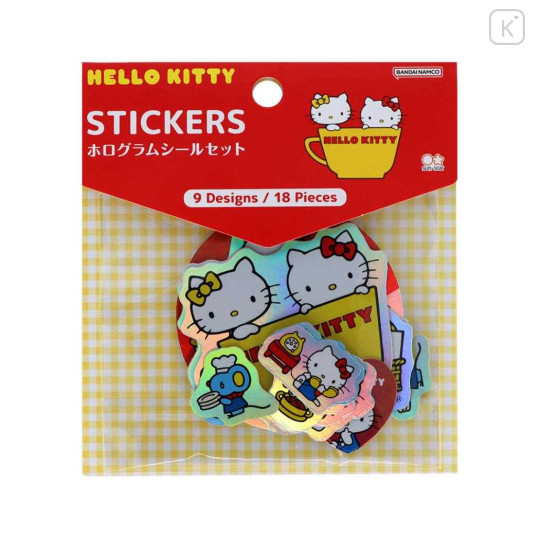 Japan Sanrio Die-cut Flake Seal Sticker Pack - Hello Kitty & Hello Mimmy : Hologram - 1