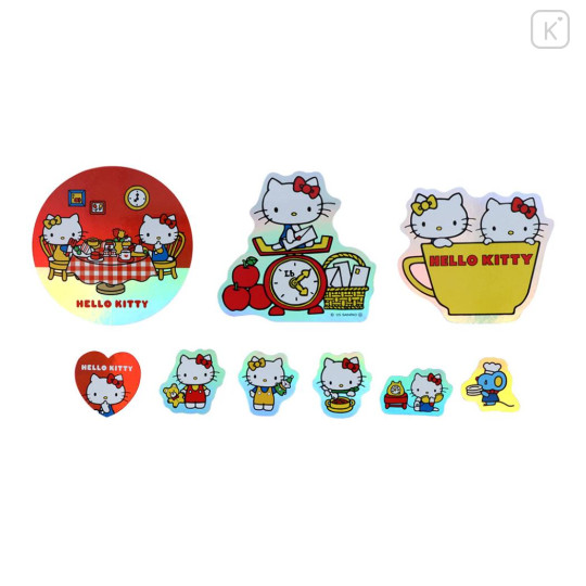 Japan Sanrio Die-cut Flake Seal Sticker Pack - Hello Kitty & Hello Mimmy : Hologram - 3