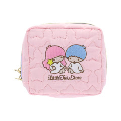 Japan Sanrio Quilted Cosmetic Pouch - Little Twin Stars : Pink