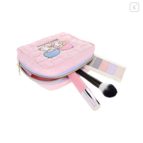 Japan Sanrio Quilted Cosmetic Pouch - Little Twin Stars : Pink - 4